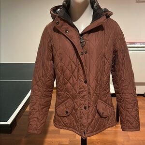Barbour Brown Puffer Jacket with Quilted Design